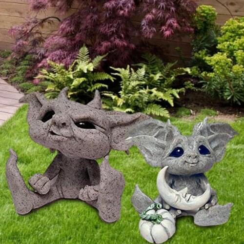 Baby Goblin Statue So Cute Resin Elves Dryad Sculpture Exquisite Garden Lawn Patio Yard Home Decoration