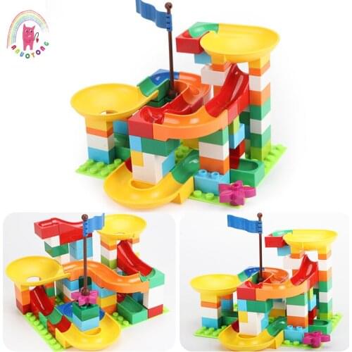 Interesting DIY Marble Race Run Labyrinth Track Building Block Plastic Funnel Sliding Adventure Track Assembling Childrens Toys