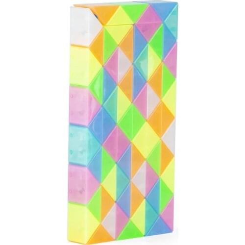 Dingsheng 24 to 72 Segments Magic Cube Snake Jelly Color Twist Speed Snake Puzzle Education Toy