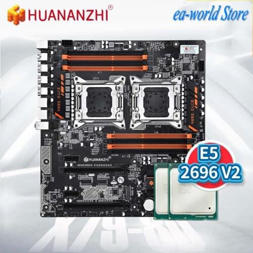 HUANANZHI X79 Dual 8D Motherboard with Intel Xeon CPU 2*E5 2696 V2 DDR3 1333 1600 1866MHz 256GB M.2 NVME SATA3 USB3.0 E-ATX