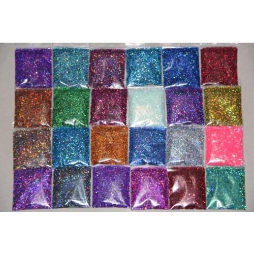 24 different colors 2mm Laser Dazzling Hexagon Holographic Paillette Spangles Glitter for nail decoration and DIY decoration