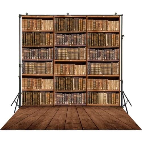 HUAYI Photography Backdrop Old Retro Bookshelf Brick Wall Photo Background Newborns Child Studio Portraits Backdrops Photocalls