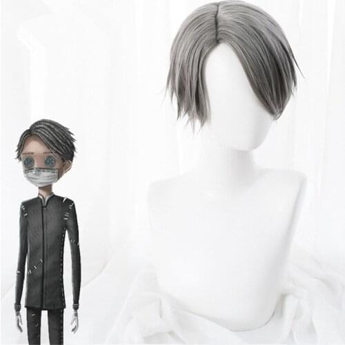 Identity V Embalmer Aesop Carl Gray Heat Resistant Synthetic Hair Halloween Party Carnival Role Play Cosplay + Free Wig Cap