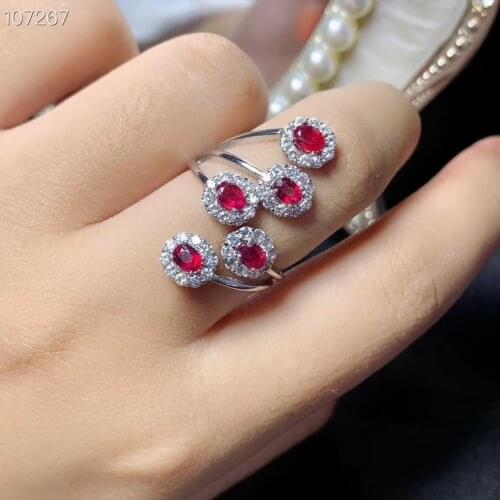 Natural ruby ring, 925 silver design, exquisite craftsmanship, luxurious style, beautiful color