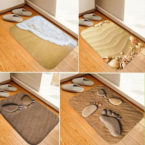 Room Carpet Beach Footprint Floor Mat Decoration Bedroom Bedside Carpets Living Room Area Supine Rugs