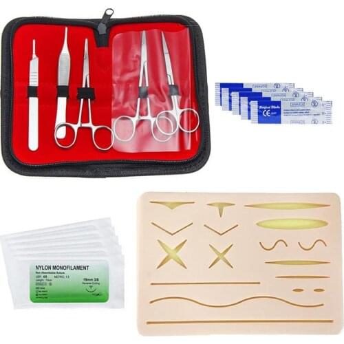 Reusable Surgical Suture Kit Pad Silicone Fake Skin Suture Medical Practice Traumatic Simulation Wounds Training Teaching Model