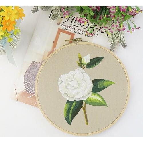 DIY Embroidery Flowers Materials Package 3D Cross Stitch Kits Handmade Sewing Supplies Embroidery Hoop bordado broderie Decor