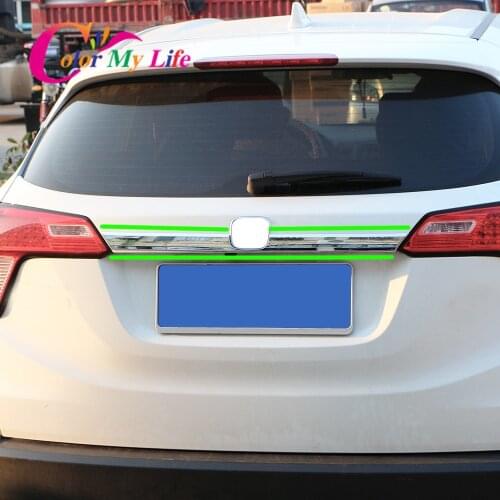 1Pc Car Rear Bumper Trim Sticker for Honda HR-V HRV Vezel 2014 - 2018 Car Back Logo Decoration Cover Stickers Accessories