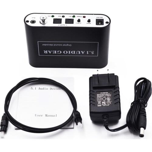 New Digital Audio Decoder 5.1 Audio Gear DTS/AC3/6CH Digital Audio Converter LPCM To 5.1 Analog Output 2.1 DVD PC for PS2 PS3