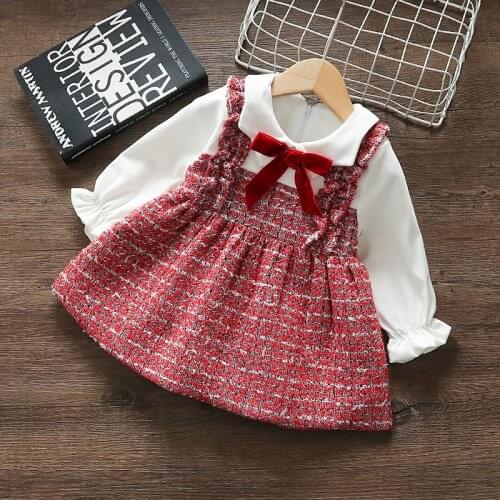 2020 Autumn Baby Girls Dress Fashion Plaid Infant Dress Long Sleeve Princess Toddler Dresses for Girls Vestidos Baby Clothing