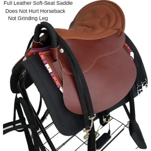 Pure Cowhide Leather Tourists Richard Soft Complete Set Manual Harness Steel Skeleton Horse Richard