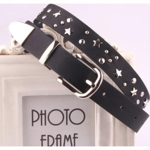 CKMN Brand Womens Genuine Leather Trousers Belt Fashion Womens Designer Rivet Decorative Leather Punk Belt For Jeans New