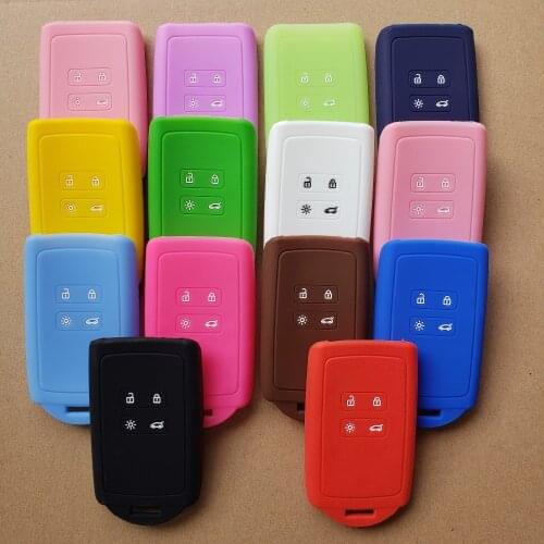 Silicon Smart Remote Cover For Renault 2018 2019 Koleos Kadjar Megane 4 Button Card Key Fob
