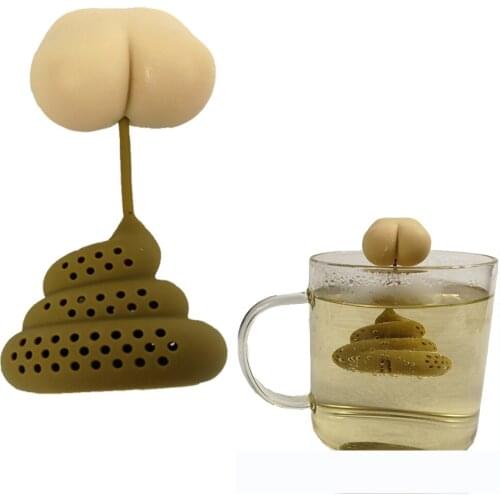 Silicone Tea Infuser Poop Butt Shape Tea Diffuser Funny Silicone Tea Infuser Portable Tea Strainer Kitchen Tools