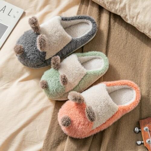 TYDZSMT Fluffy Slippers Lovely Cartoon Winter Shoes Woman Christmas Cute Style Faux Fur Indoor Furry Soft Anti-slip Warm Shoes