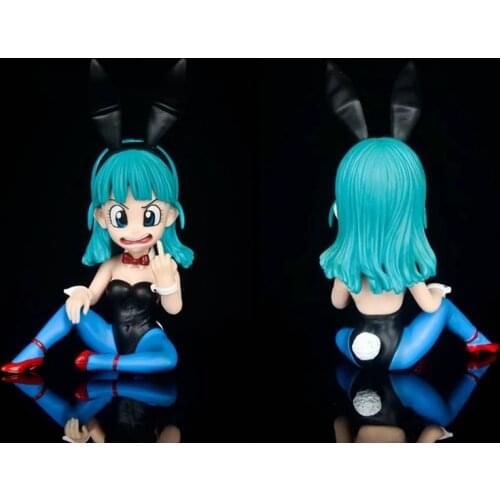 Japan Anime DBZ GALS Bulma Erect Middle Finger Cute Mini PVC Action Figure Figurine 14cm Toy Model Statue New No Box