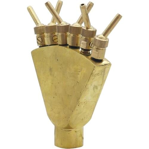 1Pc 1 Inch Adjustable Brass Phoenix Tail Scattering Fountain Spray Head Small Nozzles with Valve Garden Landscape Sprinklers