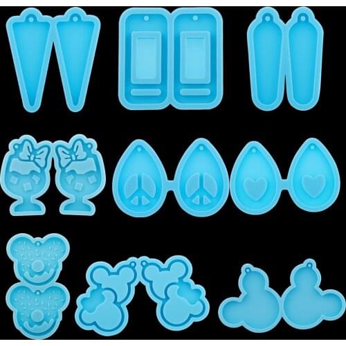 1Pcs Earrings Pendant Epoxy Resin Mold Casting Silicone Mould Key Ring For DIY Epoxy Resin Crafts Jewelry Making Tool