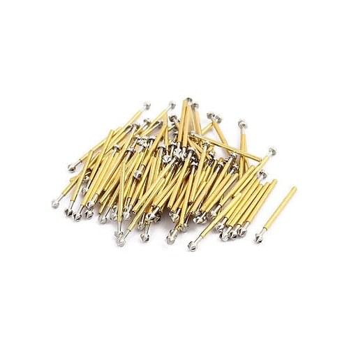 100pcs P160-LM5 1.36mm Dia 23.5mm Length Metal Spring Pressure Test Probe Needle