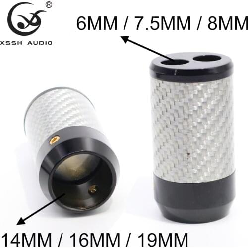 4pcs XSSH Hi-end DIY HIFI System Carbon Fiber Speaker Video Audio Cable Power Wire Pants Boots coaxial 14mm 16mm 19mm y splitter
