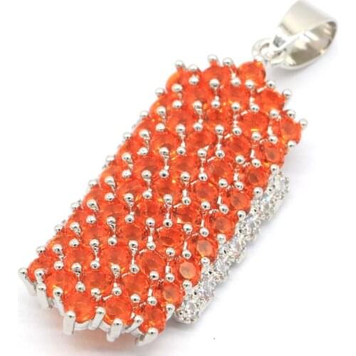 55x31mm Anniversary Long Cross Created Pink Morganite For Womans Jewelry Making Silver Pendant