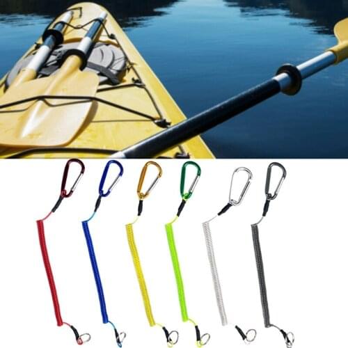 6pcs Fishing Coiled Lanyard Heavy Duty Safety Boating Rope Retractable Wire Fishing Tools Lanyards