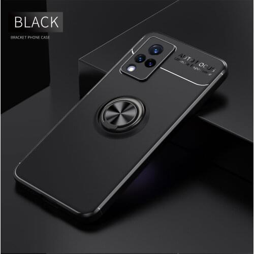 Case For VIVO V21 4G Metal Finger Ring Holder Soft TPU Shockproo Cover For Vivo V21 5G