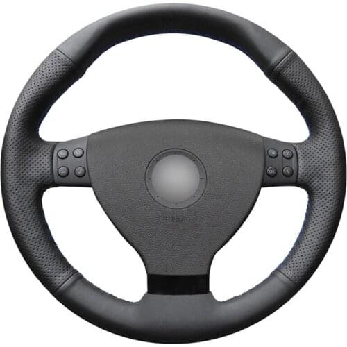Black PU Faux Leather DIY Hand-stitched Car Steering Wheel Cover for Volkswagen VW EOS MK5 2005 2006 2008 2009 2010