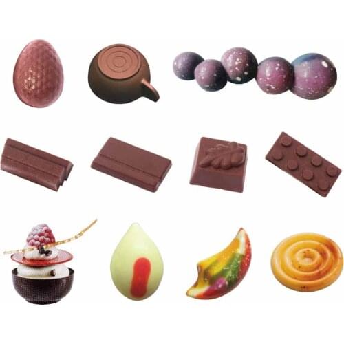 DIY 3D PC Food Grade Chocolate Mold Polycarbonate bakeware Candy Chocolate Mould jelly Tray baking Pastry Tool