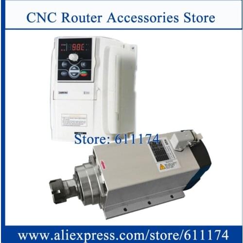 GDF46-18Z/2.2 Flange 2.2kw ER20 Air cooled spindle motor 18000RPM Woodworking spindle motor & 2.2Kw VFD Inverter 0-1000Hz
