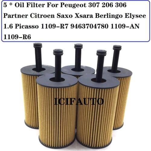 1109-R6 Oil Filter for Peugeot 307 206 306 Partner Citroen Saxo Xsara Berlingo Elysee 1.6 Picasso 1109-R7 9463704780 1109-AN