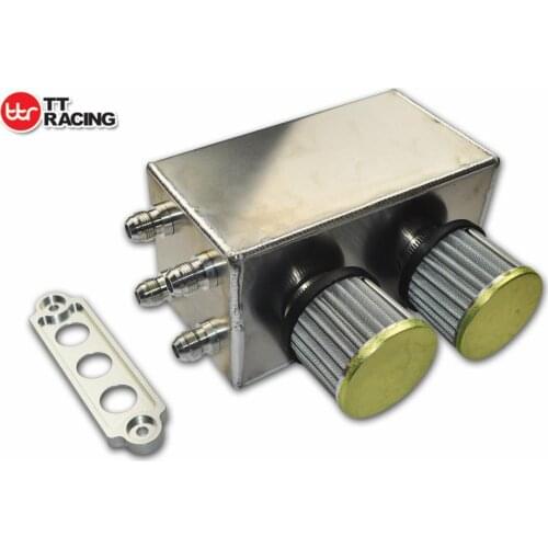 HONDA_OT_SI - Honda Civic 92-00 Integra 94-01 Oil Catch Tank w/ Breather Chrome 4 Port -10AN
