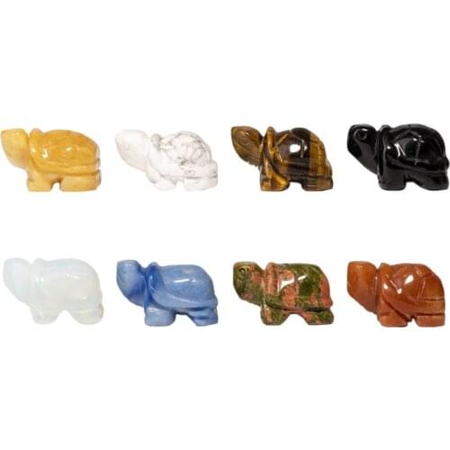 Crystal 3.5cm tortoise semi precious stone carving cross border jade crafts desktop jade ornaments