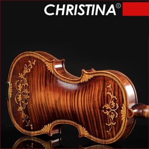 Christina E07-carved Violin 4/4 Advanced Italy handmade violin Antique Spruce wood Violino Musical Instrument,violin case,rosin