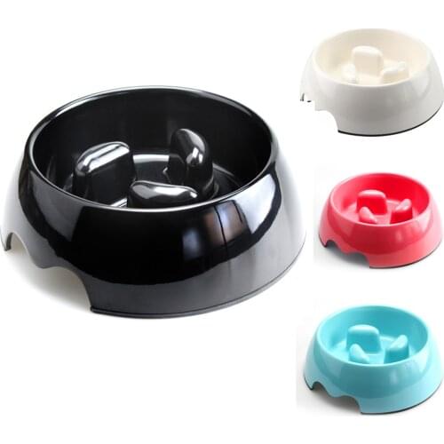 Pet Cat Dog Bowl Anti Choking Round Bowls Melamine Stainless Steel Bowls Food Feeding Slow Feeder for Small Medium Large Dogs