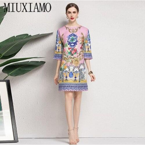 MIUXIMAO 2021 Spring Summer Party Dress Flower Diamonds Above Knee Short Tank Office Lady Pink Casual Dress Women Vestidos