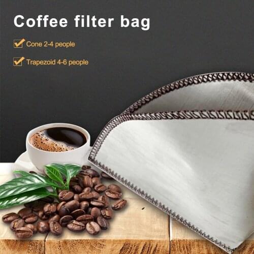 Reusable Pour Over Coffee Filter Mesh Paperless Coffee Filter Stainless Steel Cone Filter Coffee Filter Cone/Trapezoid Dripper