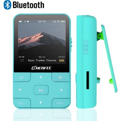 New Clip MP3 Player with Bluetooth4.0 Lossless Music Player 16GB with Pedometer FM Radio Recorder Support TF Card+Free Armband