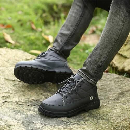 MARSON Couples Winter Snow Boots Keep Warm Short Boot Mens Increase Thick Bottom Shoes Women Outdoor No-Slip Plus Size Footwear