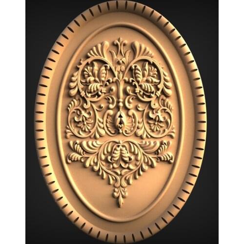 Oval carving flower panel STL Model for CNC Router 3D Printer Artcam Aspire Bas Relief _Decor relief “CNC File"