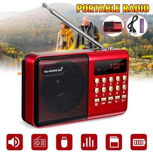 DC 5V 3W Mini Portable Pocket LCD Digital FM Radio Speaker USB TF AUX MP3 Player
