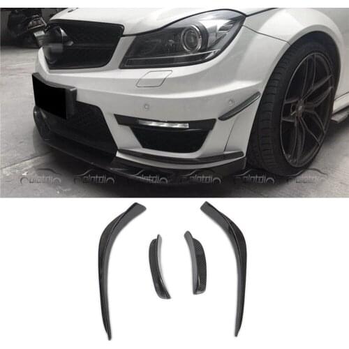 OLOTDI 4PCS/SET Carbon Fiber Car Tuning Front Bumper Lip Splitters for Mercedes-BENZ W204 11-13 C63