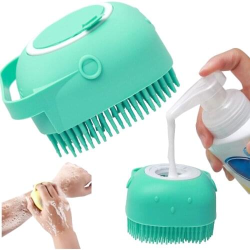 Silicone Shampoo Bath Brush Massage Comb Grooming Scrubber Brush Bathing Accessories Baby Pet Shampoo Brush