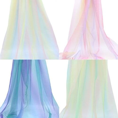 1 m Gradient 3-Color Mesh Sequin Fabric DIY Baby Shower Princess Skirt Tablecloth Wedding Party Home Decoration African Fabric