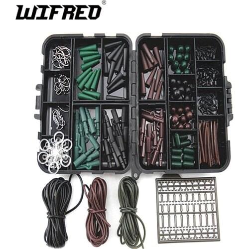 Wifreo 1 Pack Assorted Carp Fishing Accessories Stopper Hook Swivel Rubber Sleeve Sinker Lock Hair Rig Combo Terminal Tackle