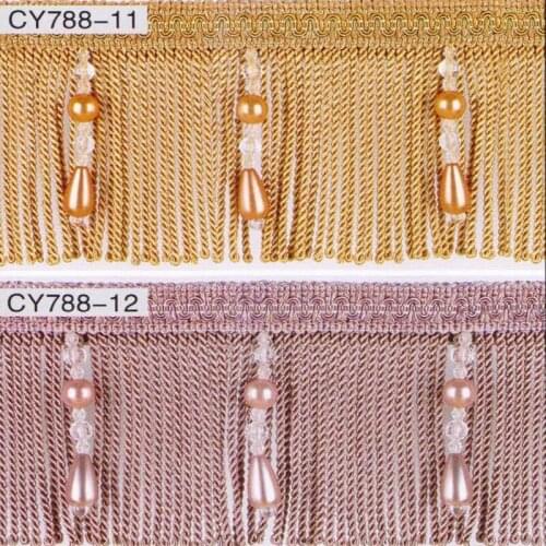 Curtain Accessories Tassel Fringe Trim pumpkin patchwork Bed Cover Rim Bear Beads tassels Rim patchwork Curtain Fringe Tassels