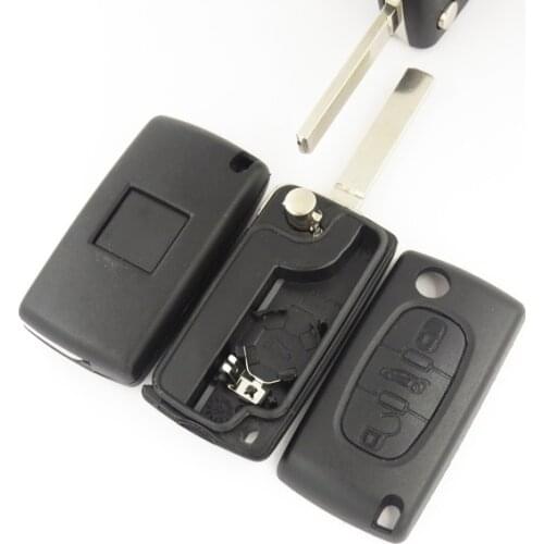 1pcs for Peugeot 207 307 407 308 607 3 Button Remote Flip Key Fob Case shell blade car key blank NO LOGO Cocolockey
