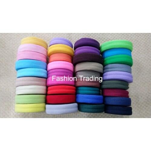 100yards/lot 5/8'' 1.5CM Fold Over Elastic FOE Handmade Hairs Accessories Stretchy Band For Hairbow Hairflower Free Shipping