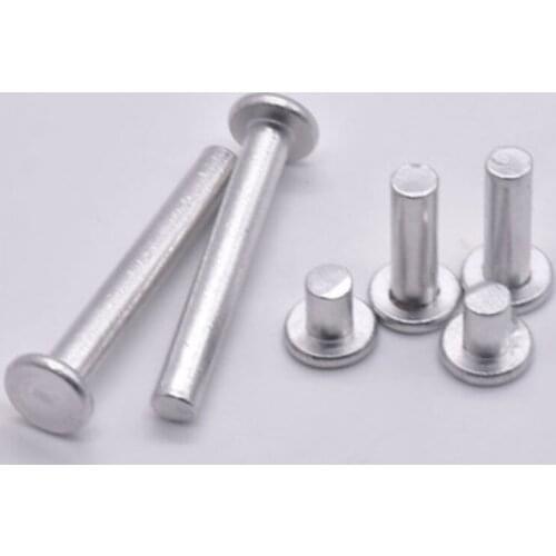 1000pcs M2 M2.5 M3 M4 Aluminium Solid Rivets AL Knock Flat Head Rivet GB109