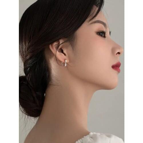 12 PCS/lot Cute Fashion Hearts Hoop Earrings Charm Minimalism Silvery Jewelry for Women Romantic Wedding Ear Clip